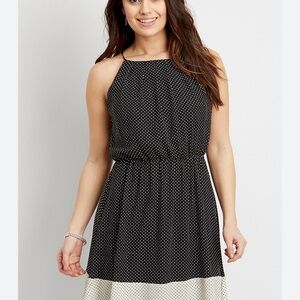 Maurices Black and White Halter Midi Dress